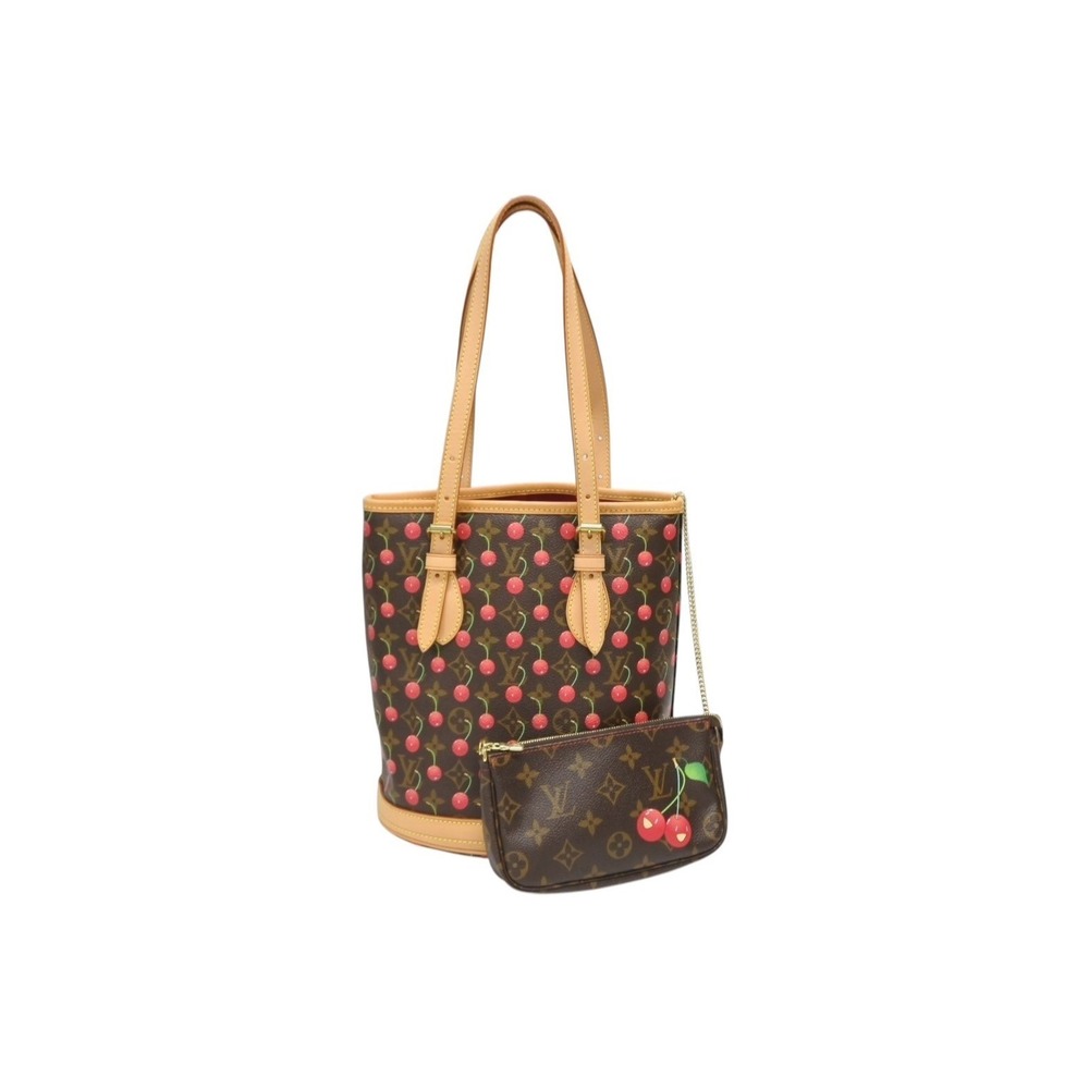 LOUIS VUITTON Bucket handbag Monogram Cherry Brown Murakami